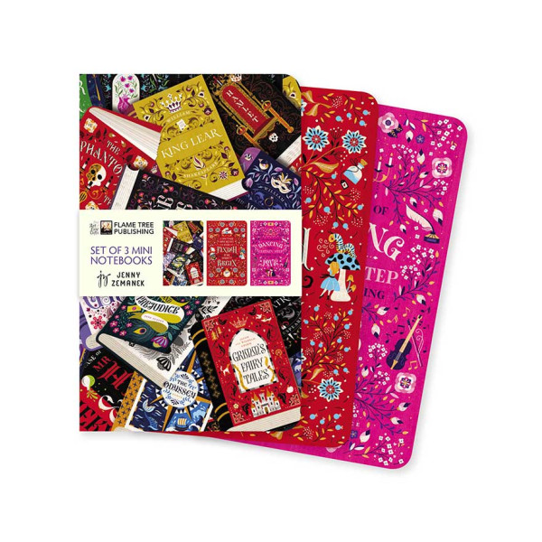 Brainfood Σημειωματάριο Book Lovers by Jenny Zemanek Σετ 3 Mini Notebooks