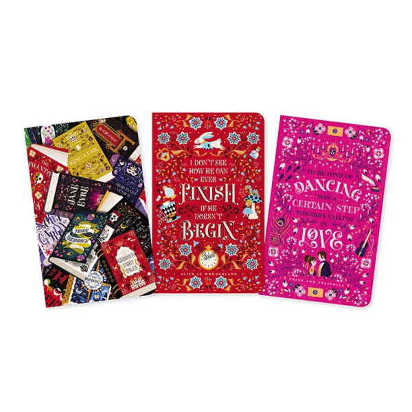 Brainfood Σημειωματάριο Book Lovers by Jenny Zemanek Σετ 3 Mini Notebooks