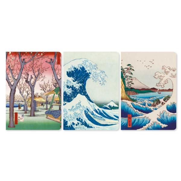 Brainfood Σημειωματάριο Japanese Woodblocks Σετ 3 Mini Notebooks