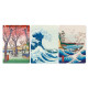 Brainfood Σημειωματάριο Japanese Woodblocks Σετ 3 Mini Notebooks