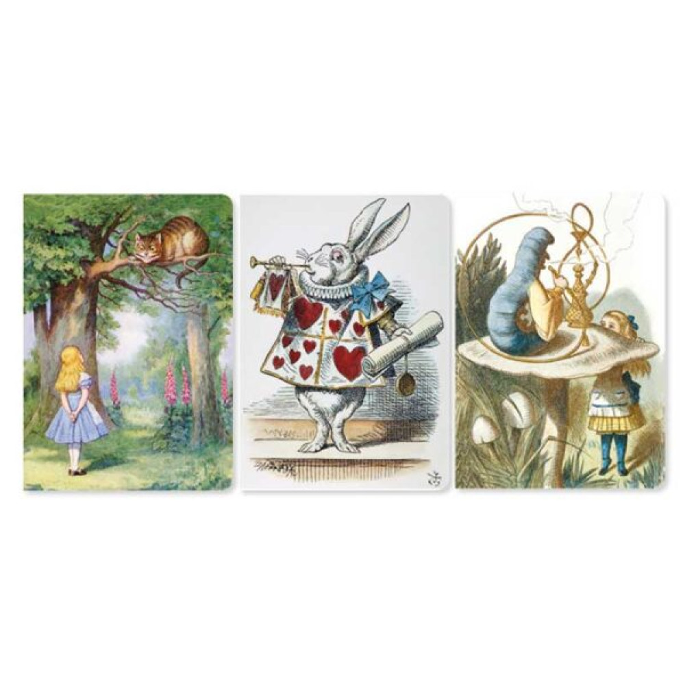 Brainfood Σημειωματάριο Alice’s Adventures in Wonderland  Σετ 3 Mini