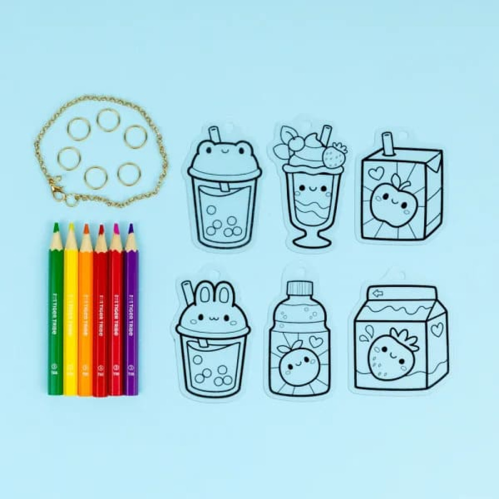 Tiger Tribe Shrinkorama – Charm Bracelet: Kawaii Drinks