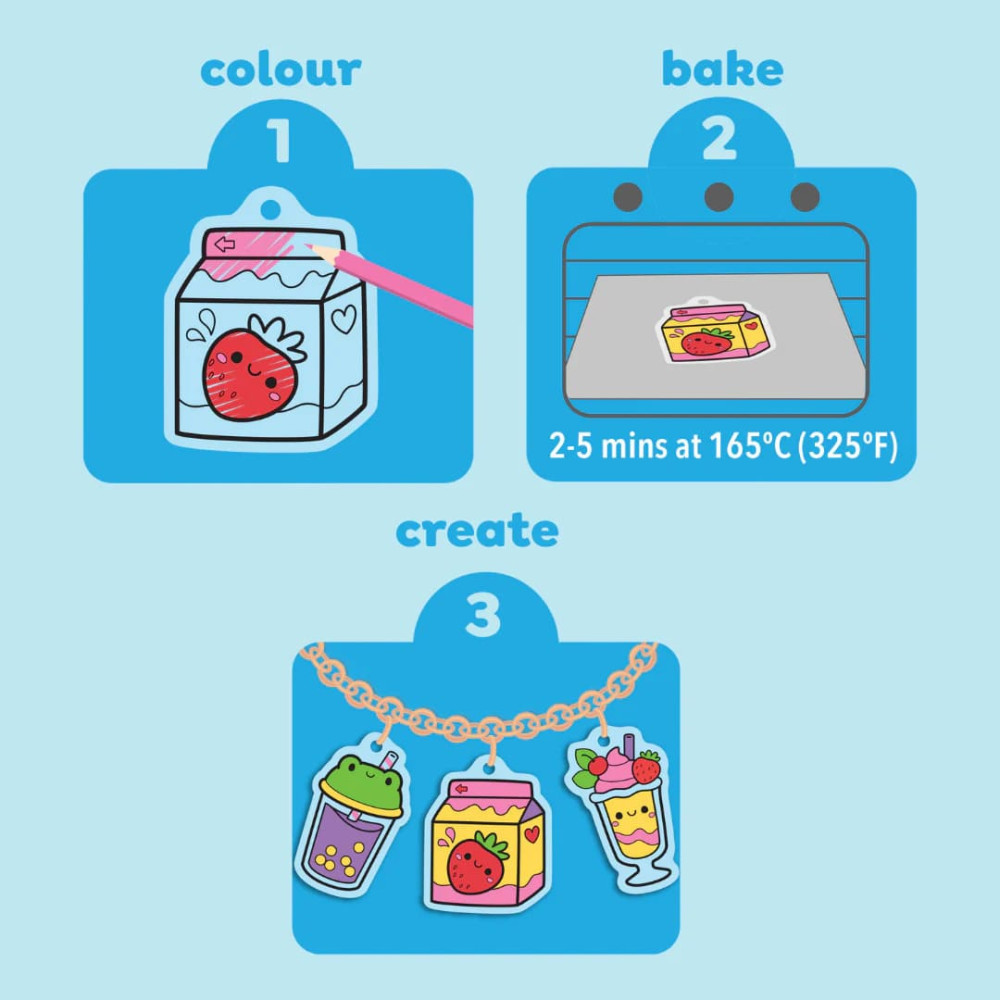Tiger Tribe Shrinkorama – Charm Bracelet: Kawaii Drinks