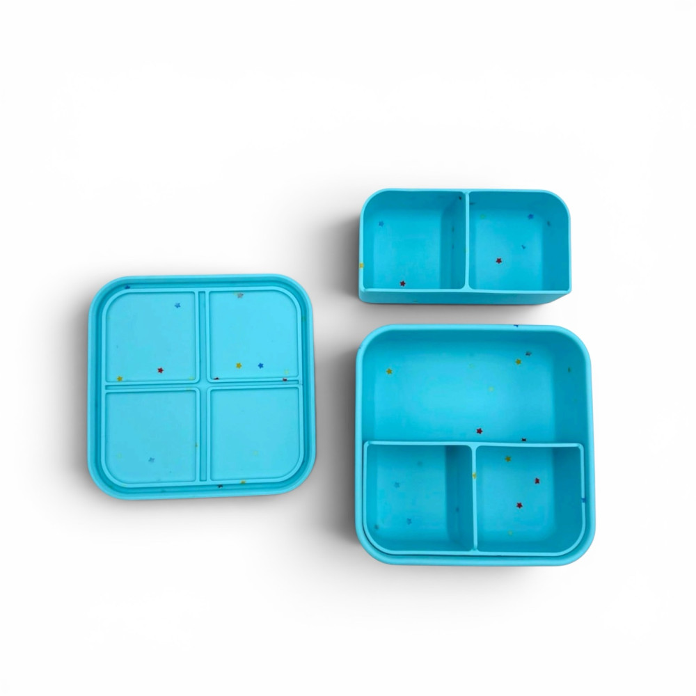 Dodo's Land FabFour Bento Box Φαγητοδοχείο Σιλικόνης με 4 Αποσπώμενα Χωρίσματα – Starlight Blue