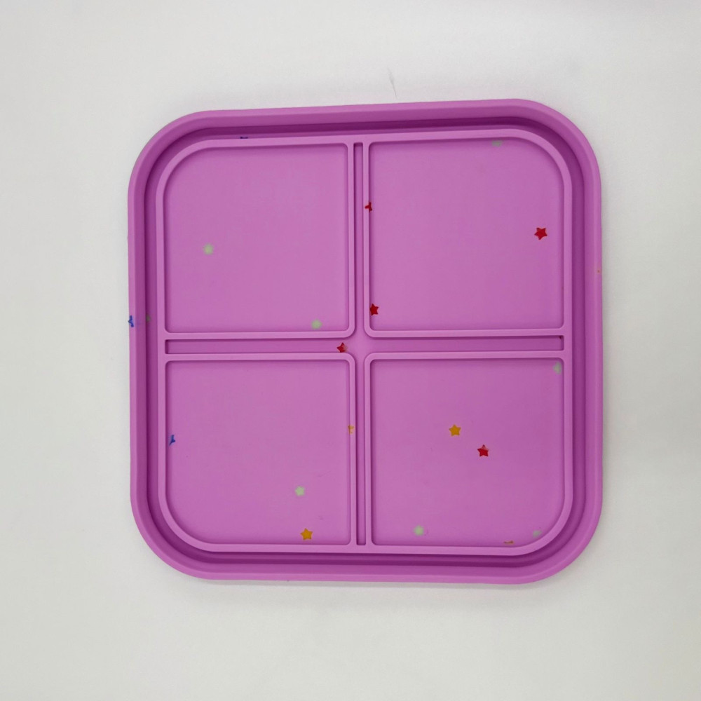 Dodo's Land FabFour Bento Box Φαγητοδοχείο Σιλικόνης με 4 Αποσπώμενα Χωρίσματα – Starlight Pink