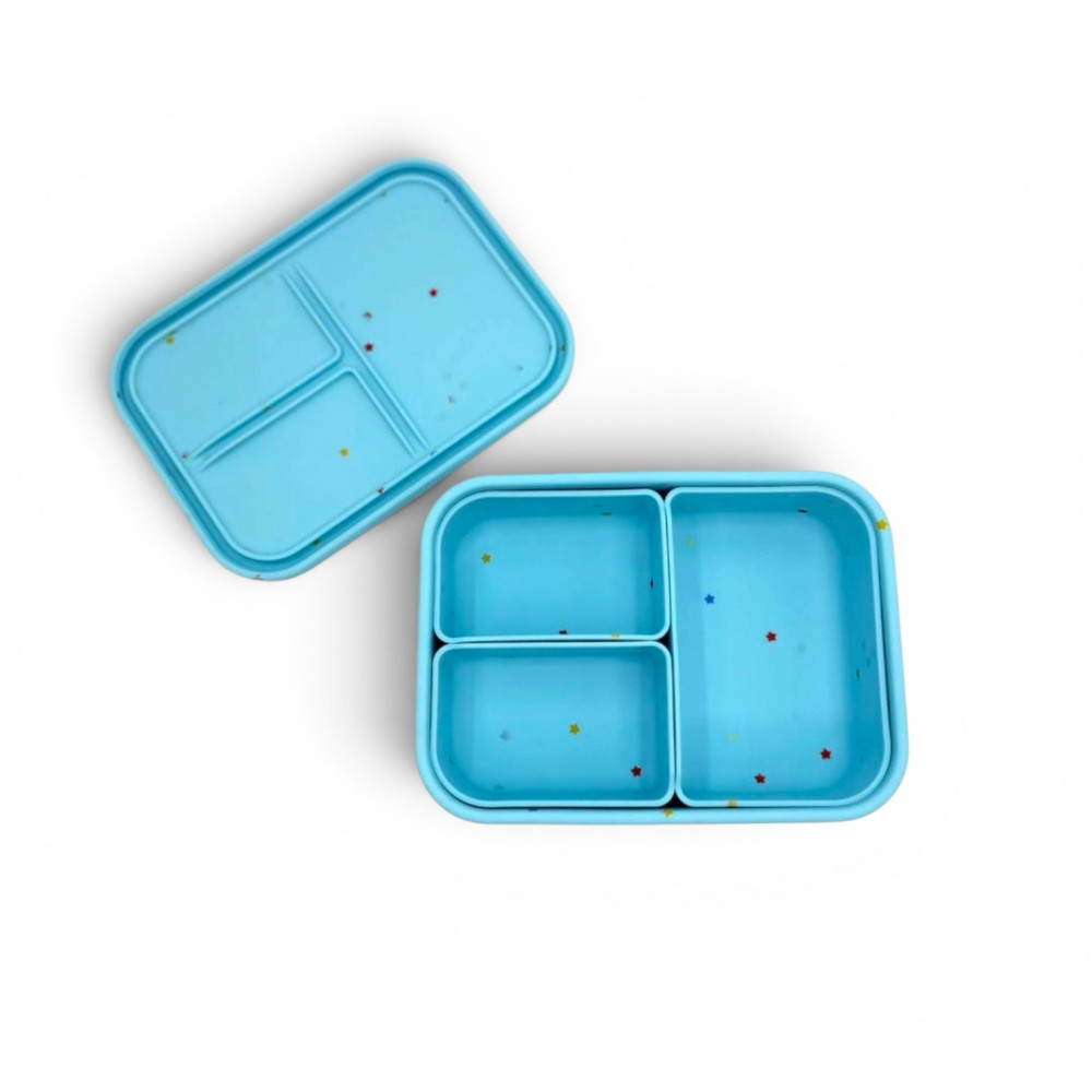 Dodo's Land Smart Bento Box Φαγητοδοχείο Σιλικόνης με 3 Αποσπώμενα Χωρίσματα – Starlight Blue