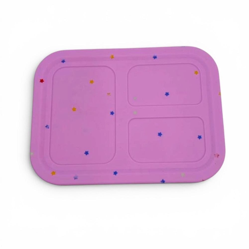 Dodo's Land Smart Bento Box Φαγητοδοχείο Σιλικόνης με 3 Αποσπώμενα Χωρίσματα – Starlight Pink