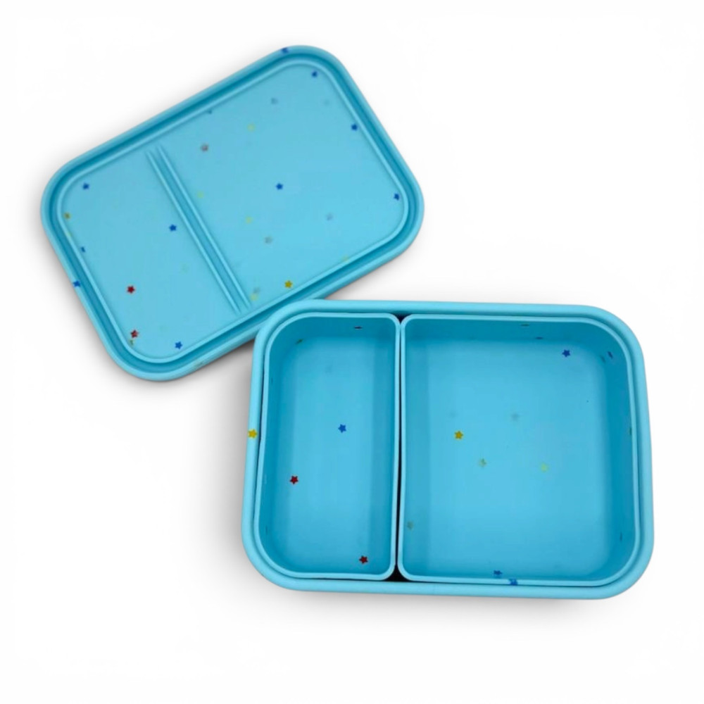 Dodo's Land Smart Duo Bento Box Φαγητοδοχείο Σιλικόνης με 2 Αποσπώμενα Χωρίσματα – Starlight Blue