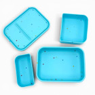 Dodo's Land Smart Duo Bento Box Φαγητοδοχείο Σιλικόνης με 2 Αποσπώμενα Χωρίσματα – Starlight Blue