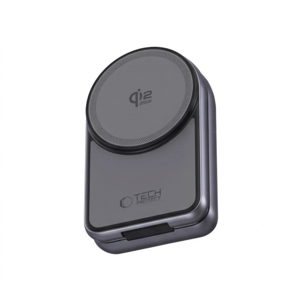 Tech-Protect A53 3IN1 Magnetic Magsafe Φορτιστής 25W QI2.2 (Dark Grey)