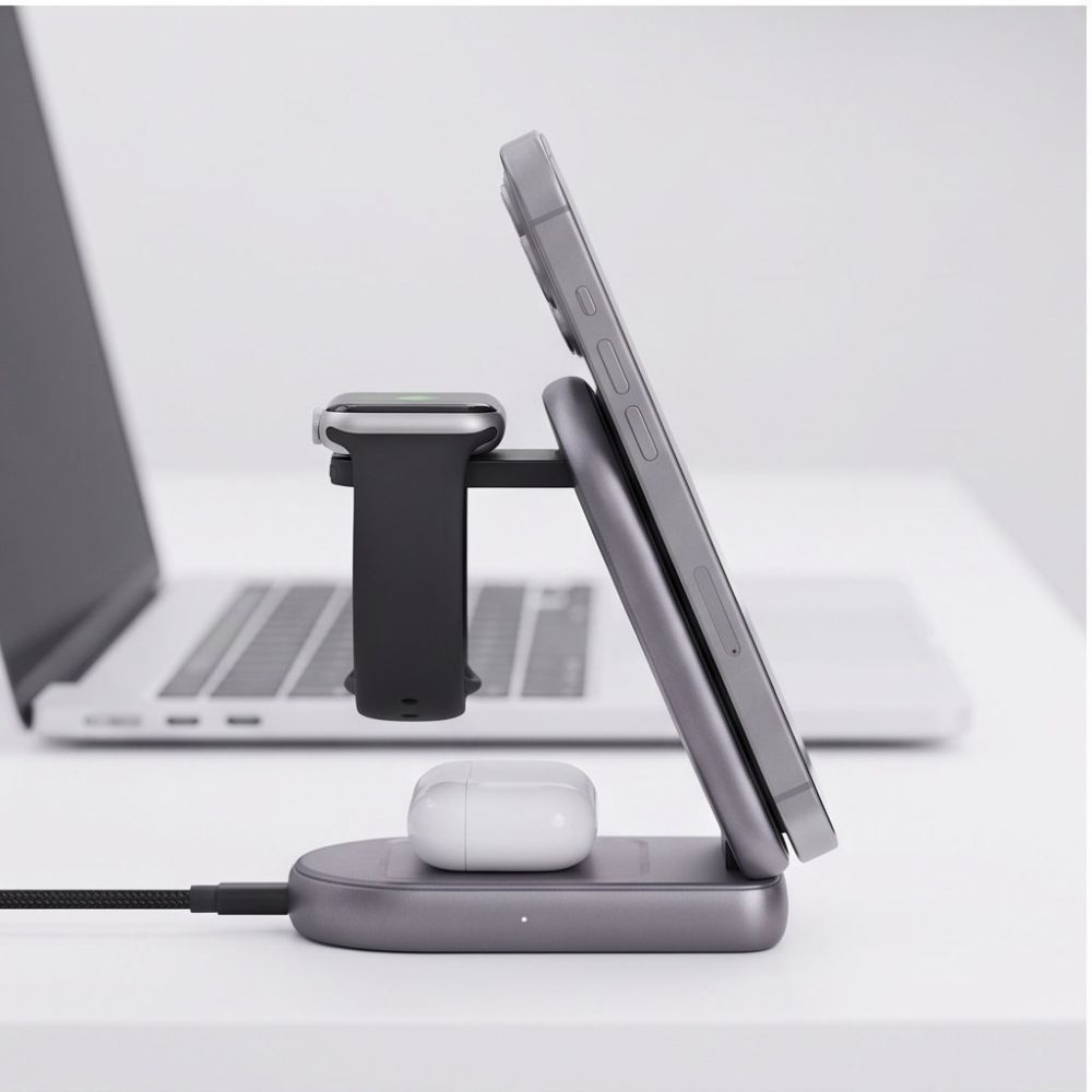 Tech-Protect A53 3IN1 Magnetic Magsafe Φορτιστής 25W QI2.2 (Dark Grey)