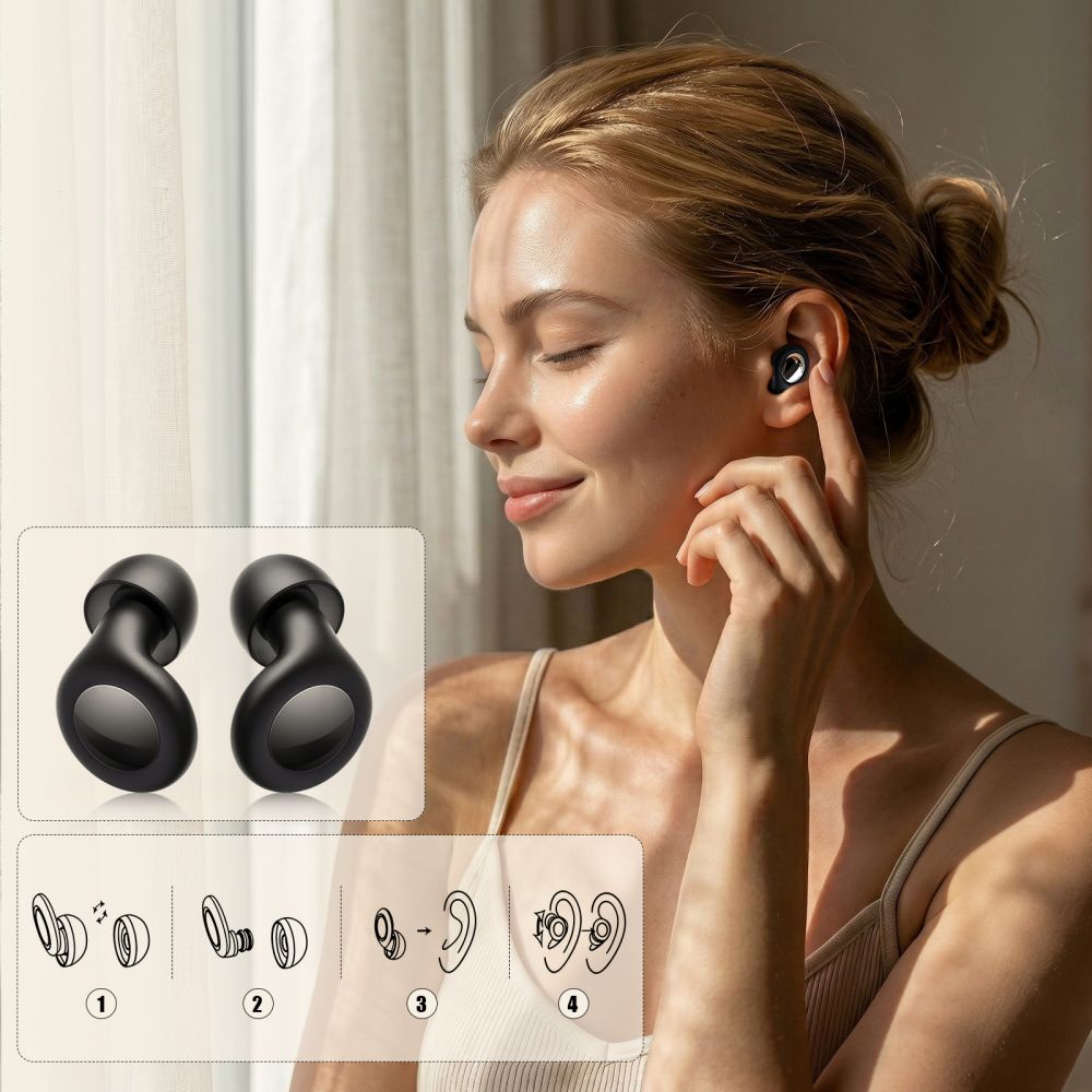 Tech-Protect Quietfit Ωτοασπίδες Σιλικόνης (Μαύρο)