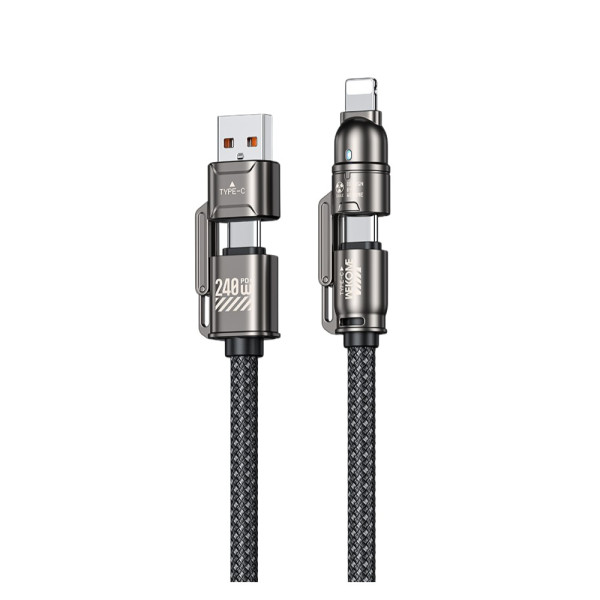 Καλώδιο Φόρτισης WK WDC-50 4 σε 1 PD 240W 1m (Γκρι)