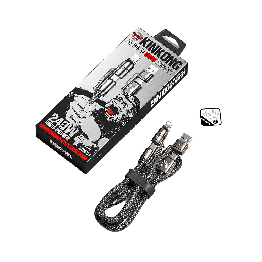 Καλώδιο Φόρτισης WK WDC-50 4 σε 1 PD 240W 1m (Γκρι)