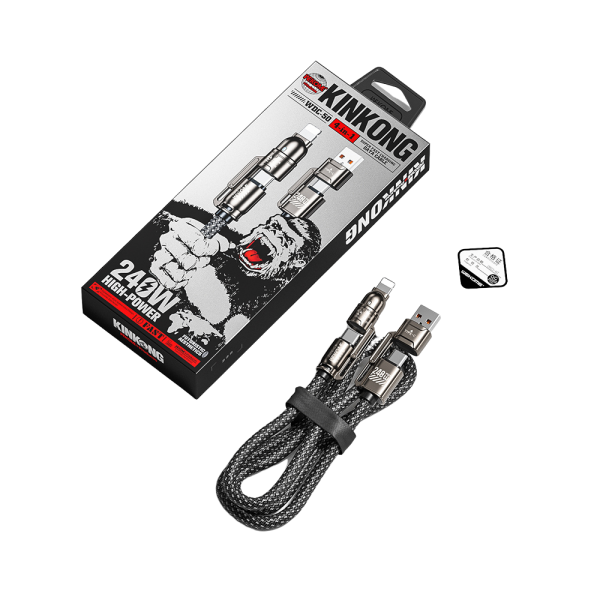 Καλώδιο Φόρτισης WK WDC-50 4 σε 1 PD 240W 1m (Γκρι)