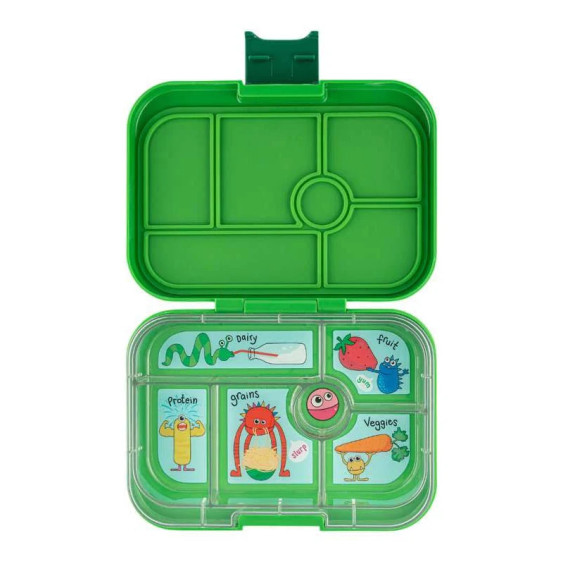 Yumbox Original Φαγητοδοχείο με 6 χωρίσματα (Jurassic Green - Funny Monsters)