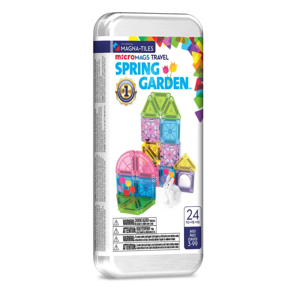 Magna-Tiles microMAGS Spring Garden Travel 24 Τεμάχια – Μαγνητικά Πλακίδια STEM για Ταξίδι