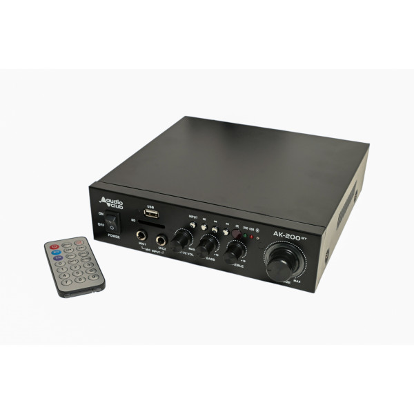 Audio Club AK-200BT ενισχυτής 2x50W με είσοδο μικροφώνων , USB , SD , Bluetooth