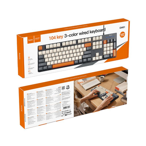 Hoco GM61 Ενσύρματο Πληκτρολόγιο 3-color (white, grey, orange)