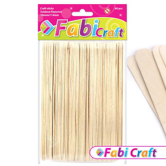 Fabi Ξυλάκια Παγωτού 114x10mm 60τεμ Φυσικό