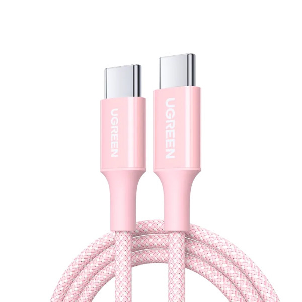 Καλώδιο UGreen L502/65252 USB-C σε USB-C PD Braided 100W 2m (Ροζ)