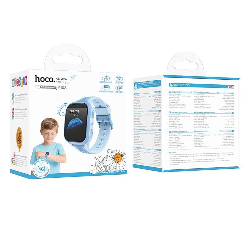 Hoco Smartwatch Y108 παιδικό με call function 1,69" 4G GPS (Μπλε)