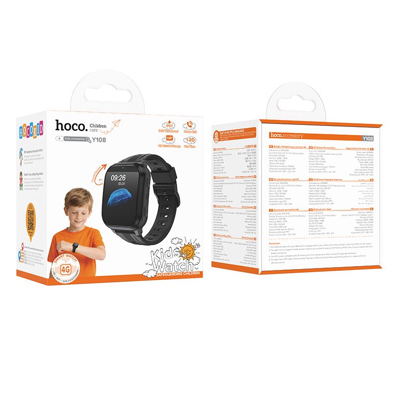 Hoco Smartwatch Y108 παιδικό με call function 1,69" 4G GPS (Μαύρο)