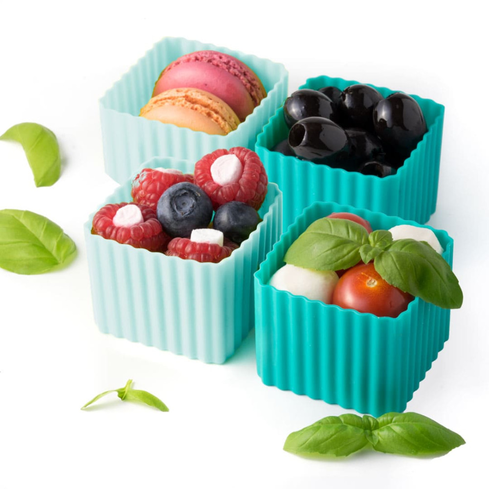 Lekkabox Bento Cups Θήκες Σιλικόνης 4 τμχ (Ocean)