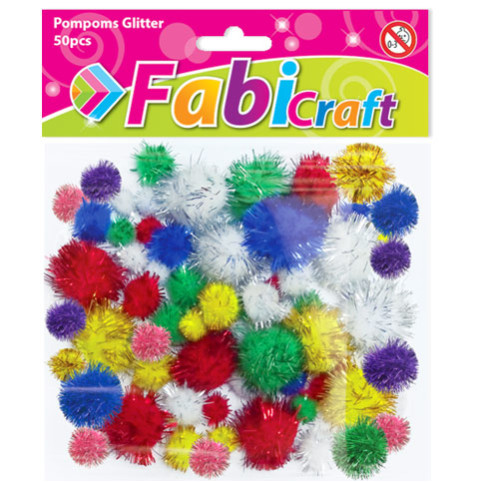 Fabi Pompoms Glitter 50τεμ Assorted