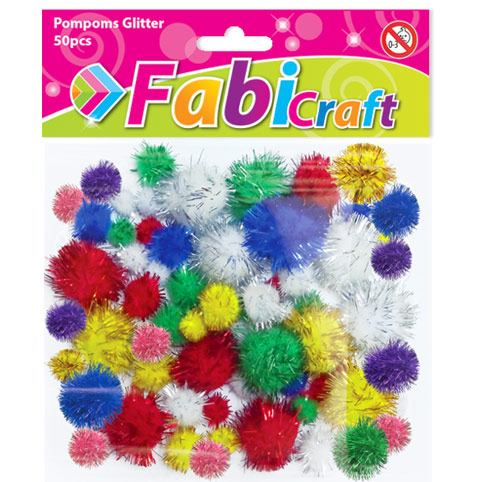 Fabi Pompoms Glitter 50τεμ Assorted