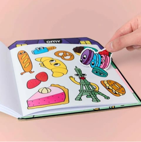 OMY Βιβλίο Ζωγραφικής με Αυτοκόλλητα Coloring Boutique - French Baguette