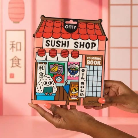 OMY Βιβλίο Ζωγραφικής με Αυτοκόλλητα Coloring Boutique - Sushi Shop