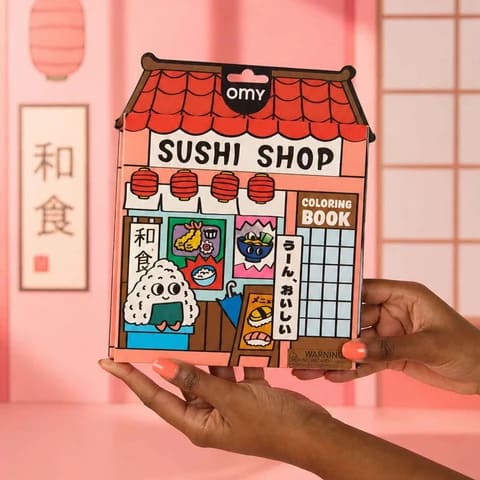 OMY Βιβλίο Ζωγραφικής με Αυτοκόλλητα Coloring Boutique - Sushi Shop
