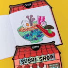 OMY Βιβλίο Ζωγραφικής με Αυτοκόλλητα Coloring Boutique - Sushi Shop