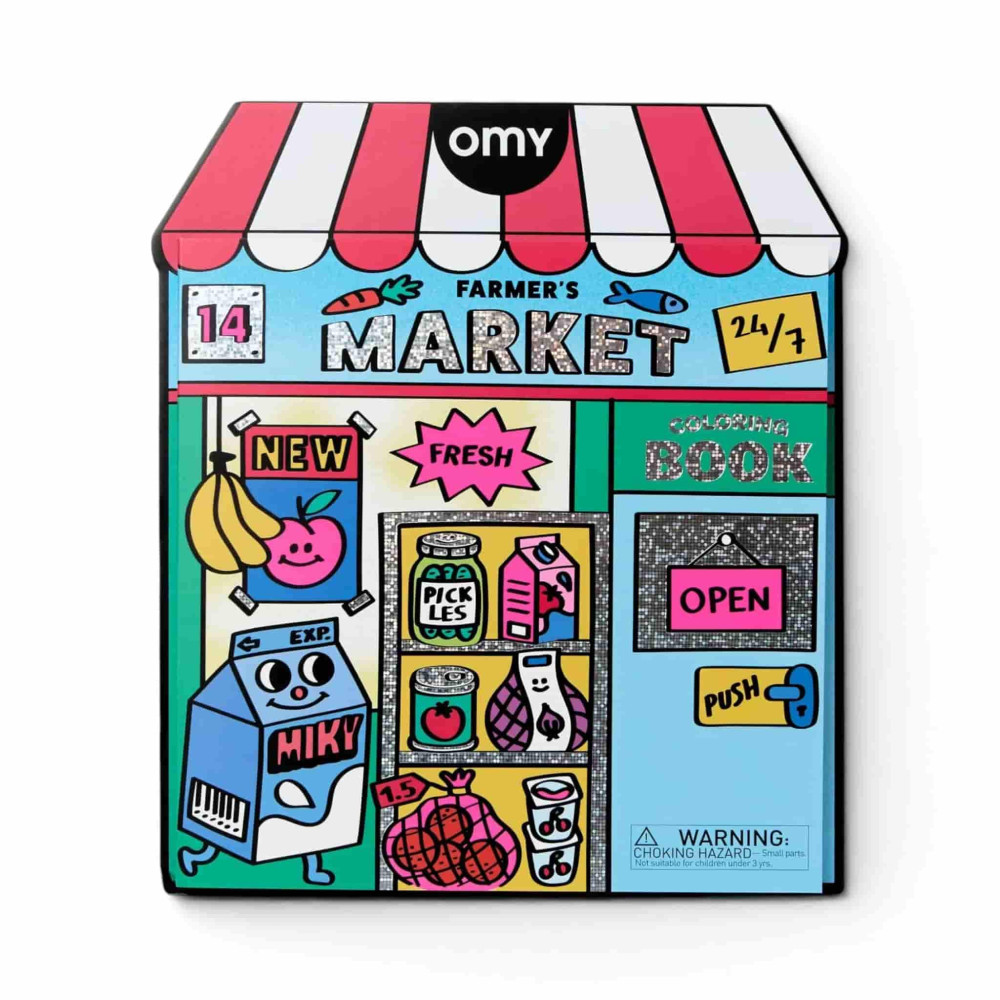 OMY Βιβλίο Ζωγραφικής με Αυτοκόλλητα Coloring Boutique - Farmer's Market