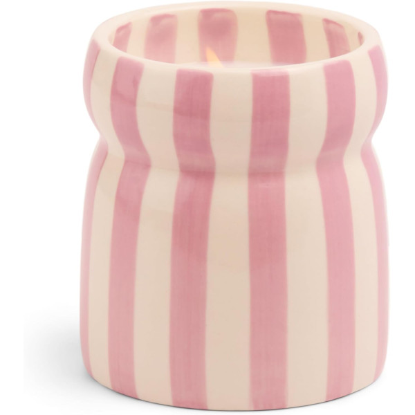 Paddywax Cabana Φυτικό Κερί 184gr σε Λιλά Ριγέ Κεραμικό Δοχείο - Grecian Sand