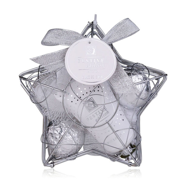 Accentra Silver Festive Σετ Περιποίησης με 2 Bath Fizzers*40 γρ, Λοσιόν Σώματος 50ml & Σφουγγάρι