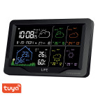 LiFE STEPPE Smartweather TUYA Smart Wi-Fi μετεωρολογικός σταθμός με ασύρματο εξωτερικό αισθητήρα, έγχρωμη οθόνη LCD 7.5" και πρόγνωση καιρού 5 ημερών.