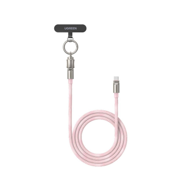 Καλώδιο UGreen L508/35510 USB-C σε USB-C PD 60W Lanyard 1.2m (Ροζ)