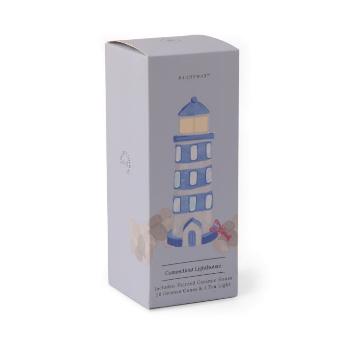 Paddywax Κεραμικό Σπιτάκι με Αρωματικούς Incense Κώνους & Ρεσω - No.07 Lighthouse Style