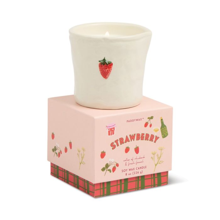 Paddywax Bistro Strawberry Φυτικό Κερί 226gr σε Κεραμικό Δοχείο - Strawberry