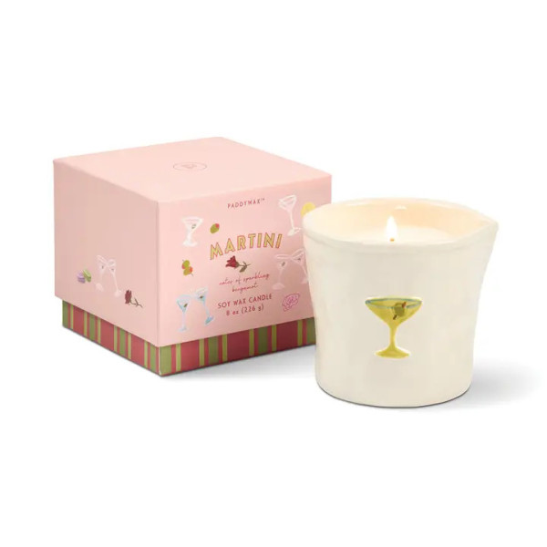 Paddywax Bistro Martini Φυτικό Κερί 226gr σε Κεραμικό Δοχείο - Lemon & Violet