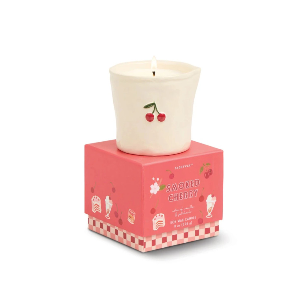 Paddywax Bistro Cherry Φυτικό Κερί 226gr σε Κεραμικό Δοχείο - Smoked Cherry