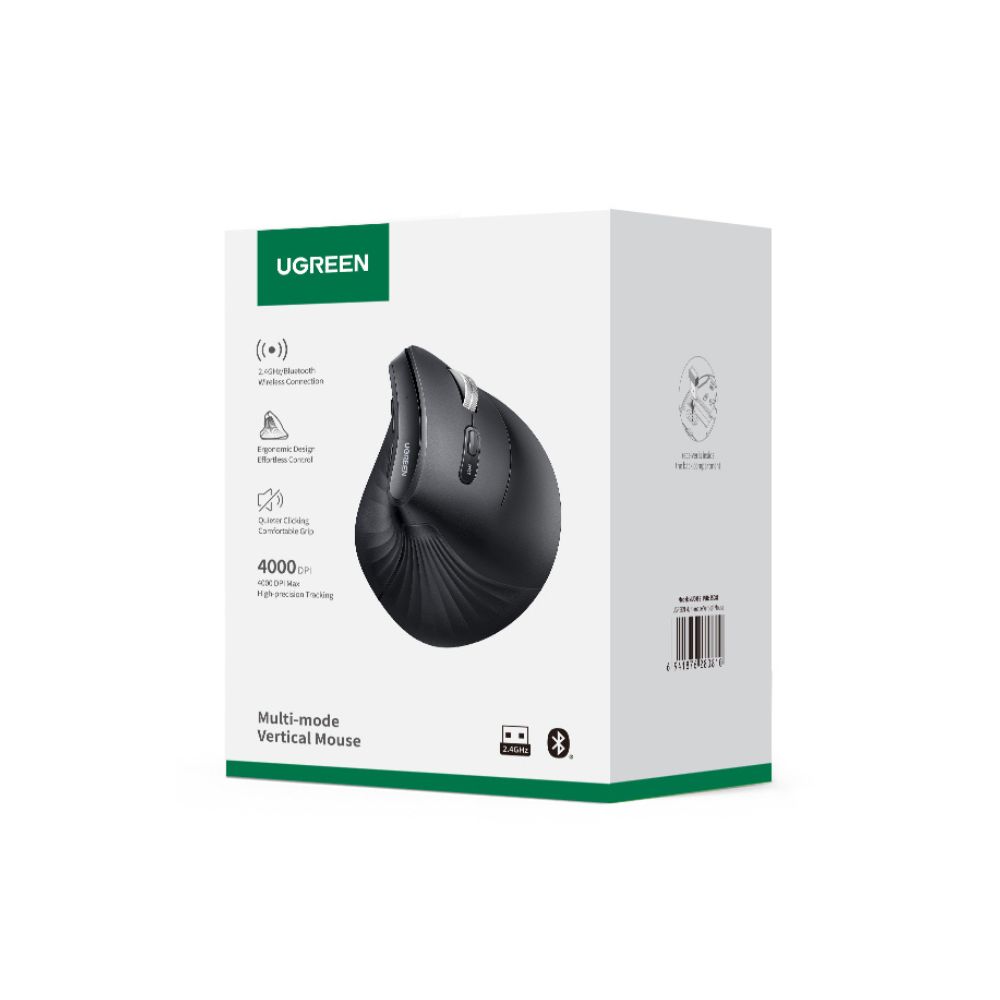 Ugreen MU008/85765 Ασύρματο Ποντίκι Multi-Mode Vertical Mouse 2.4GHz/BT (Μαύρο)