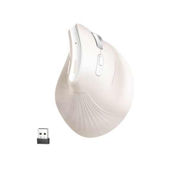 Ugreen MU008/85249 Ασύρματο Ποντίκι Multi-Mode Vertical Mouse 2.4GHz/BT (Λευκό)