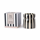 Paddywax Cabana Φυτικό Κερί 184gr σε Μαύρο Ριγέ Κεραμικό Δοχείο - Lava Stone