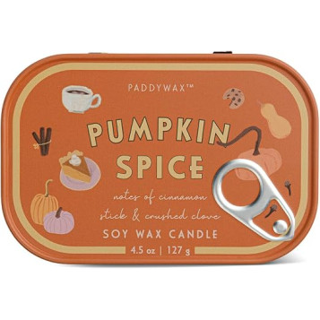 Paddywax Bistro Pumpkin Φυτικό Κερί 127gr σε Μεταλλικό Δοχείο Κονσέρβα - Pumpkin Spice