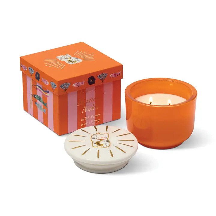 Paddywax Charmed Γυάλινο Κερί Σόγιας With Maneki Neko Cat Lid - Wild Neroli