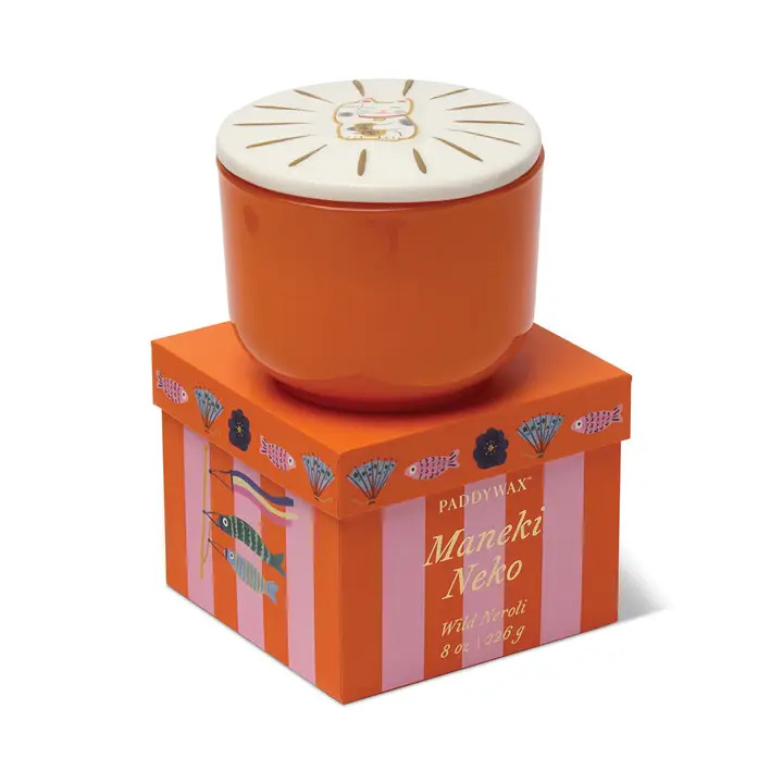 Paddywax Charmed Γυάλινο Κερί Σόγιας With Maneki Neko Cat Lid - Wild Neroli