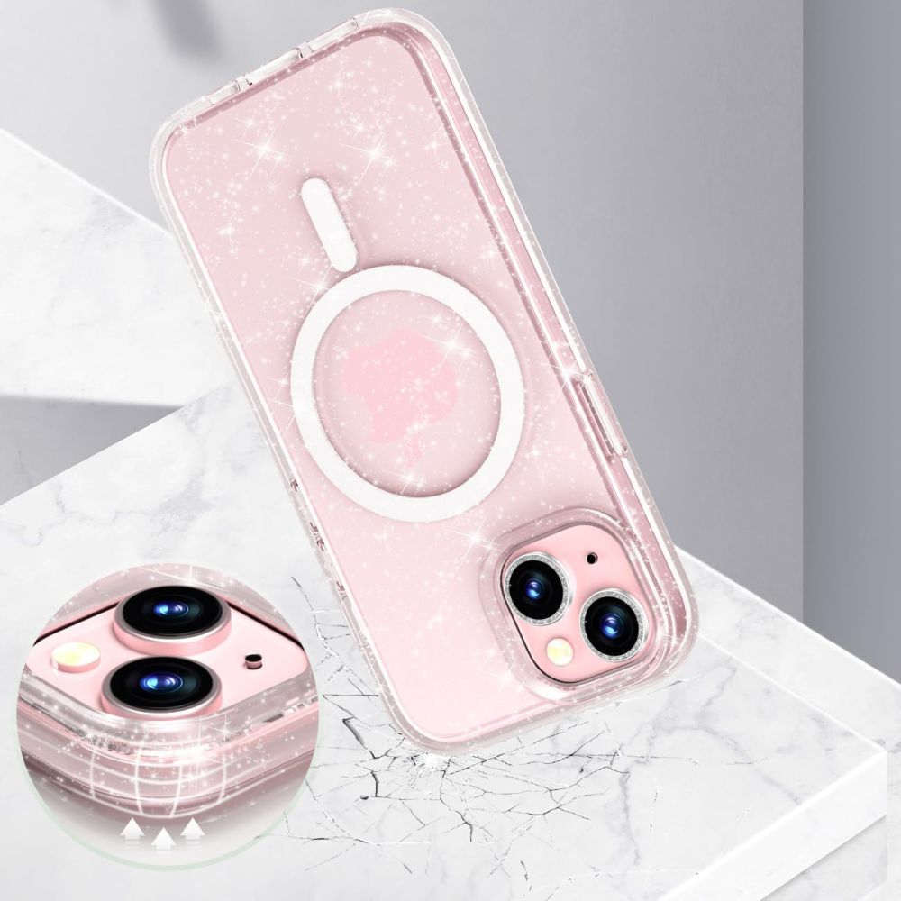 Tech-Protect Flexair Hybrid MagSafe θήκη για Apple iPhone 15 (Glitter Clear)
